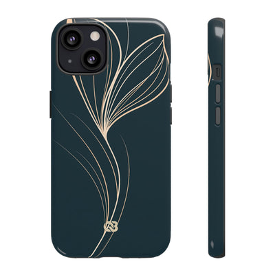 Botanical Contour · Tough Phone Case for iPhone · Teal