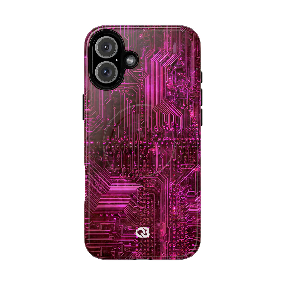 Magenta Circuit Trace · Tough 2.0 Magnetic Phone Case for iPhone · Pink
