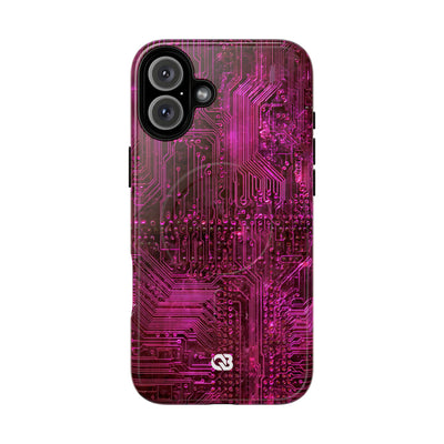 Magenta Circuit Trace · Tough 2.0 Magnetic Phone Case for iPhone · Pink