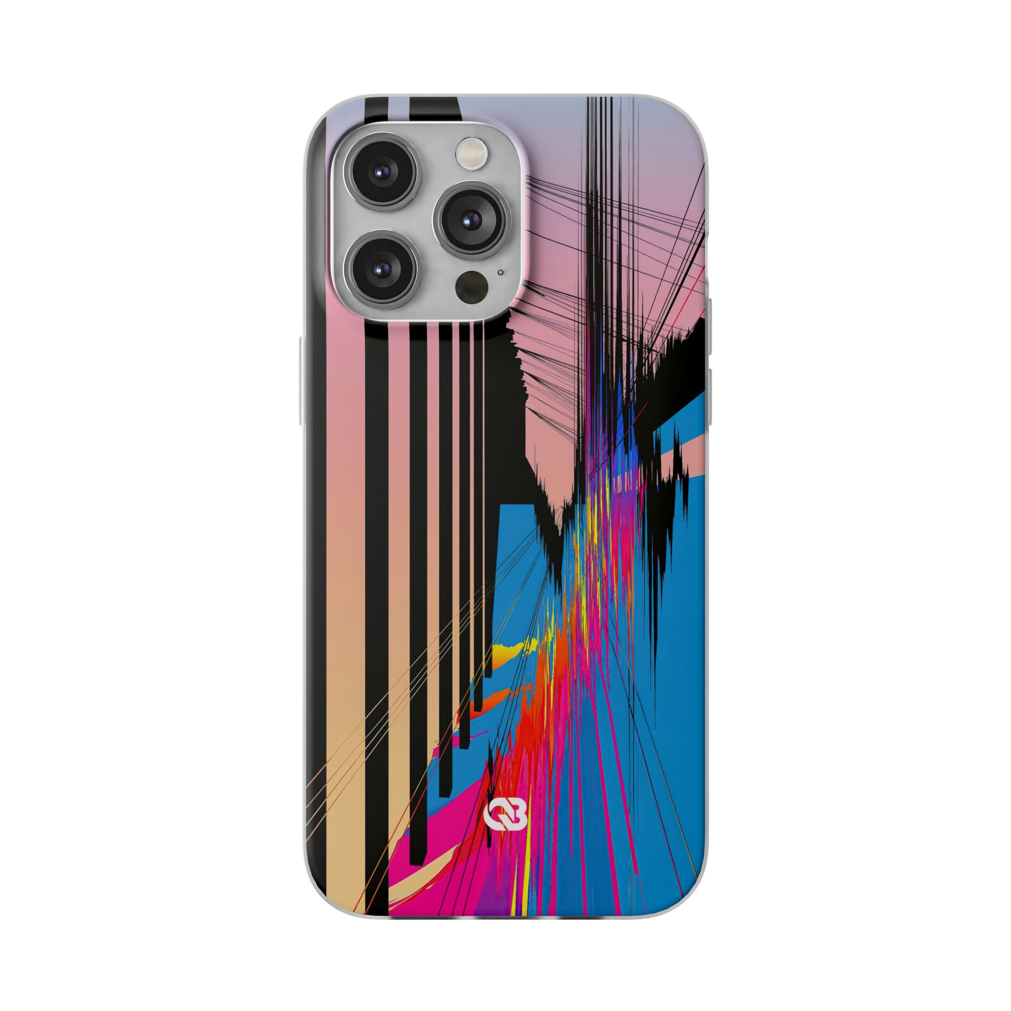 Blue Lite Phone Case for iPhone - Fractured Data Skyline