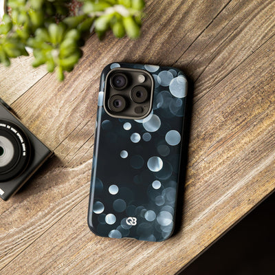 Black Tough Phone Case for iPhone - Silver Orbit Glow