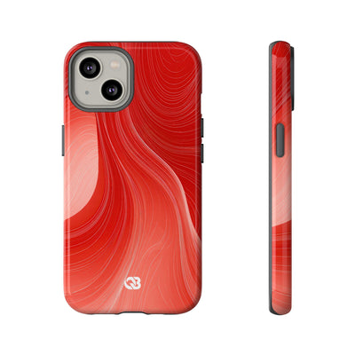 Red Tough Phone Case for iPhone - Crimson Silk Strands