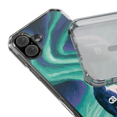 Arctic Aurora Bear · Clear Impact Magnetic Phone Case for iPhone · Teal