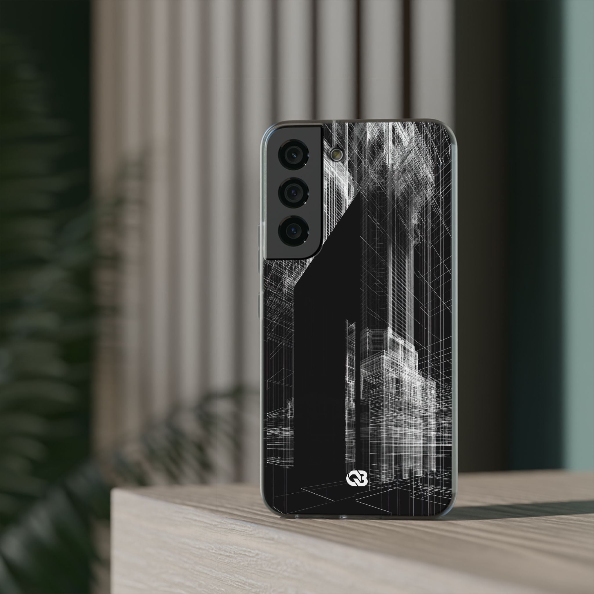 Black Lite Phone Case for Samsung - Ghost Urban Wireframe