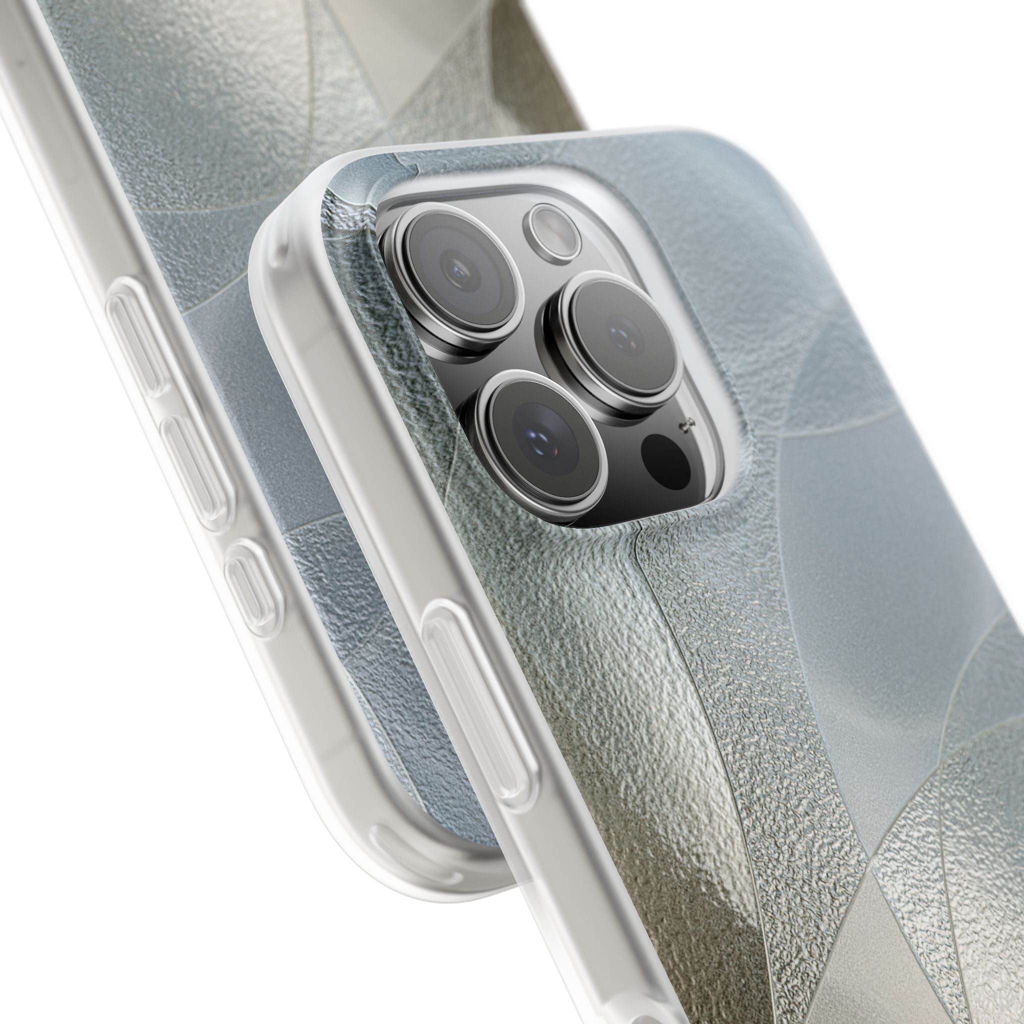 Silver Lite Phone Case for iPhone - Frosted Silver Mosaic