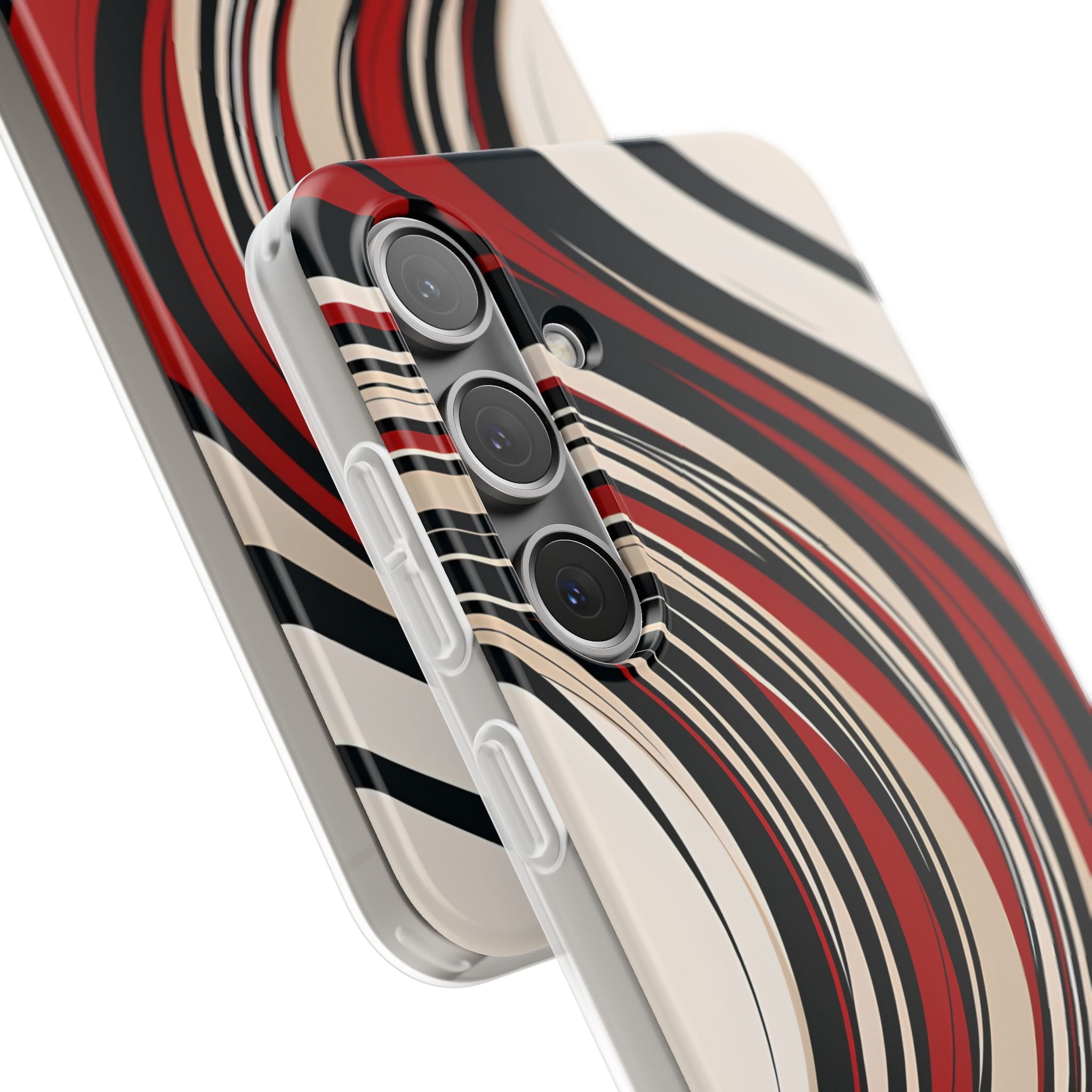 Crimson Flow Waves · Soft Phone Case for Samsung