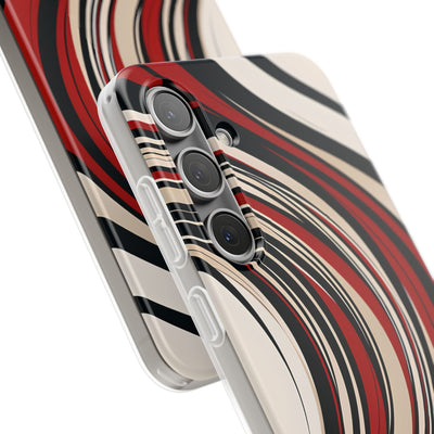 Crimson Flow Waves · Soft Phone Case for Samsung