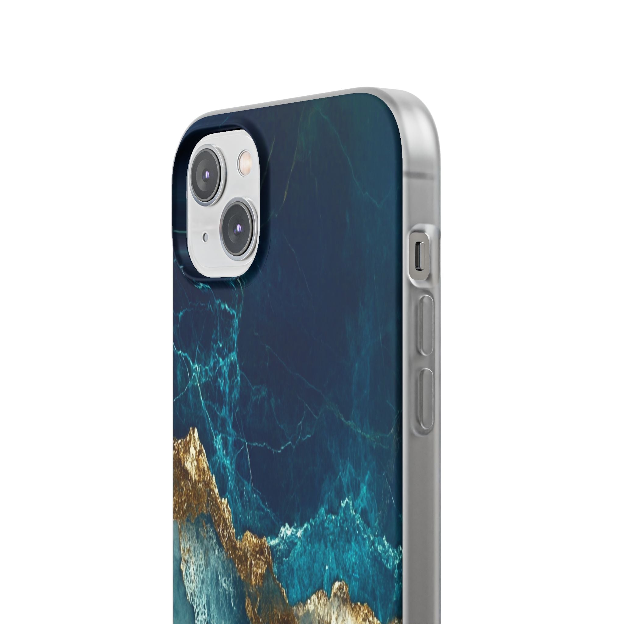 Jagged Gold Split iPhone 14 Plus Case - Soft