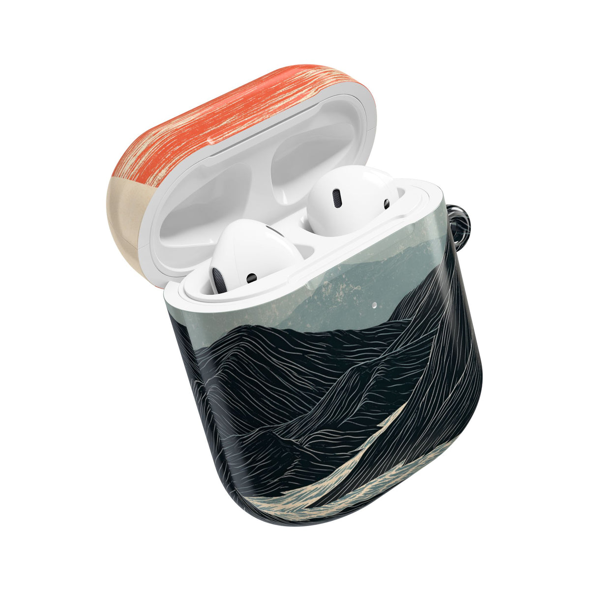 Crimson Ridge Horizon · Hard Case for AirPods & AirPods Pro · Black
