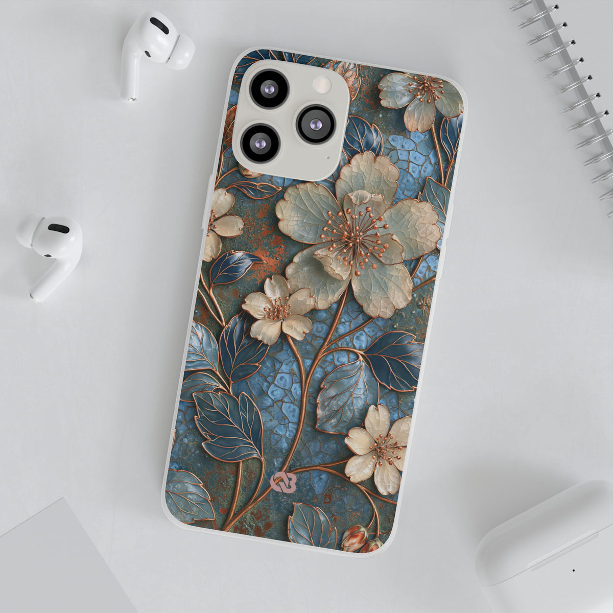 Gilded Blossom Reverie · Lite Phone Case for iPhone ·  Teal