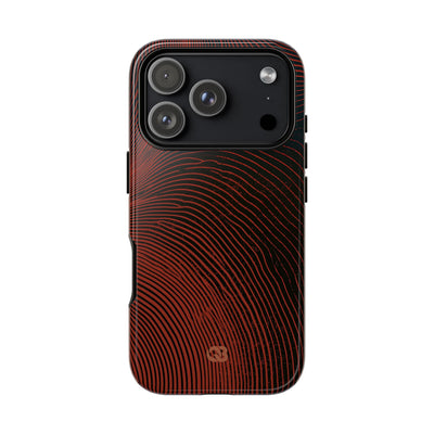 Red Tough Phone Case for iPhone - Terracotta Nerve Map