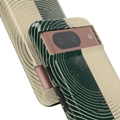 Green Tough Phone Case for Google Pixel - Evergreen Split Grain