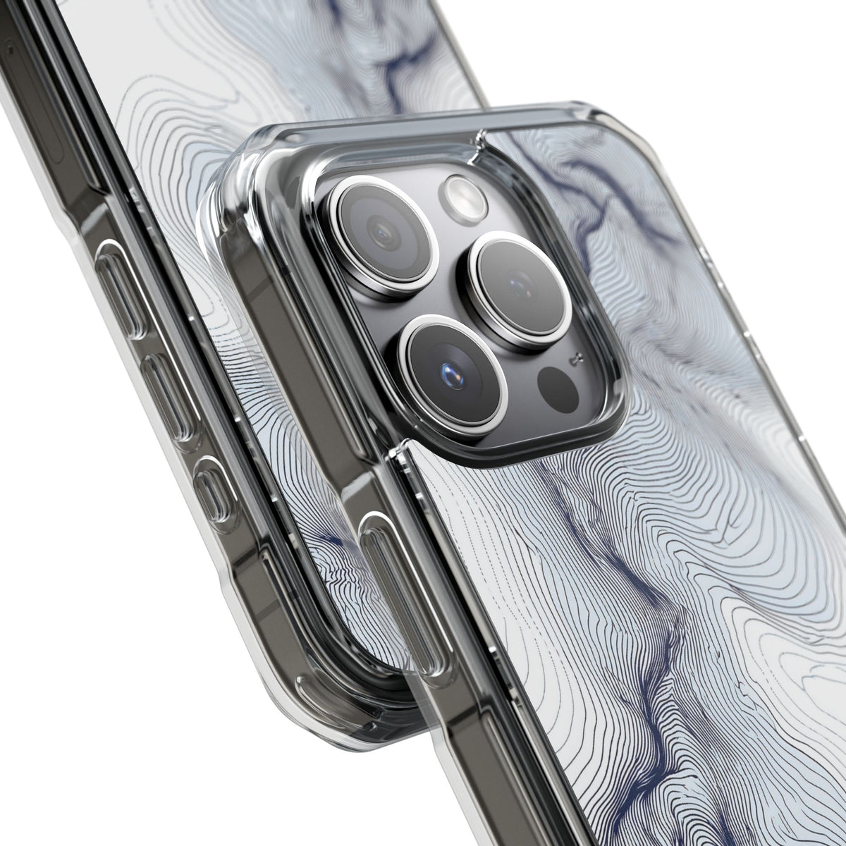 Nordic Ridge Contour · Clear Impact Magnetic Phone Case for iPhone · White