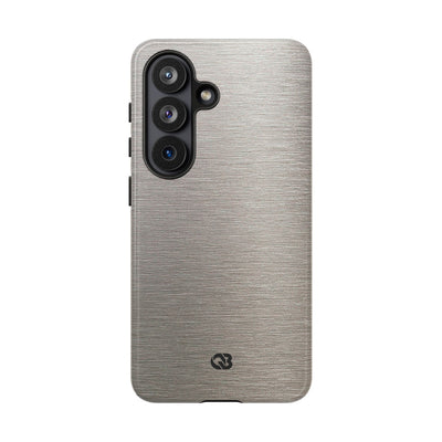 Brushed Silver Alloy · Tough Phone Case for Samsung · Silver
