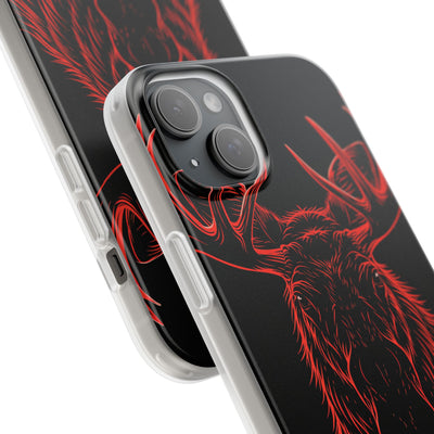 Nordic Moose Contour · Lite Phone Case for iPhone ·  Red