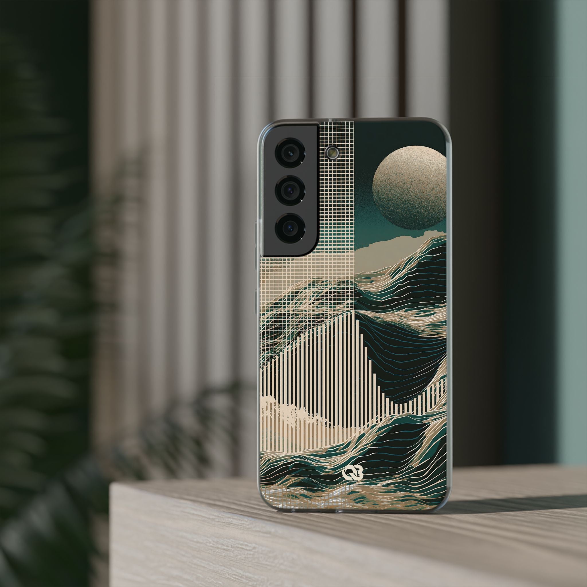 Green Lite Phone Case for Samsung - Lunar Moss Topography