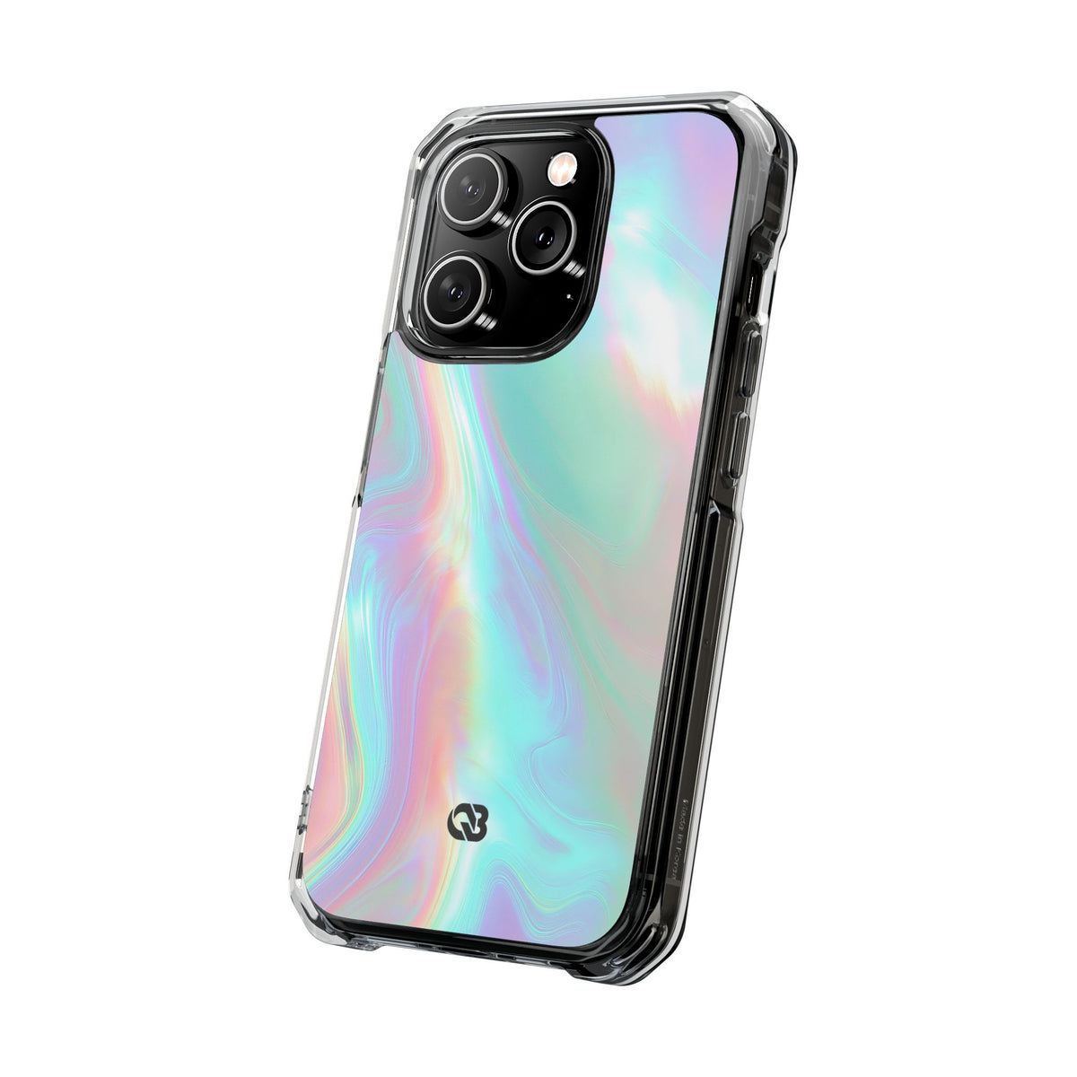 Prismatic Liquid Light · Clear Impact Magnetic Phone Case for iPhone · Teal
