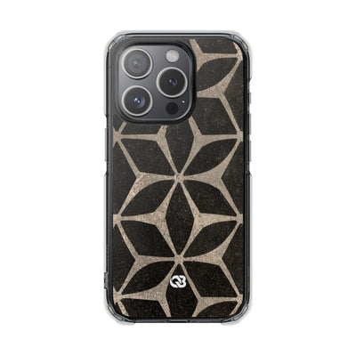 Concrete Mosaic Star · Clear Impact Magnetic Phone Case for iPhone · Black