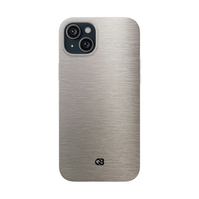 Grey Lite Phone Case for iPhone - Brushed Nickel Linen