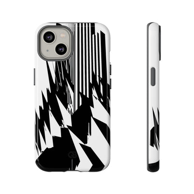 White Tough Phone Case for iPhone - Shattered Vector Spire
