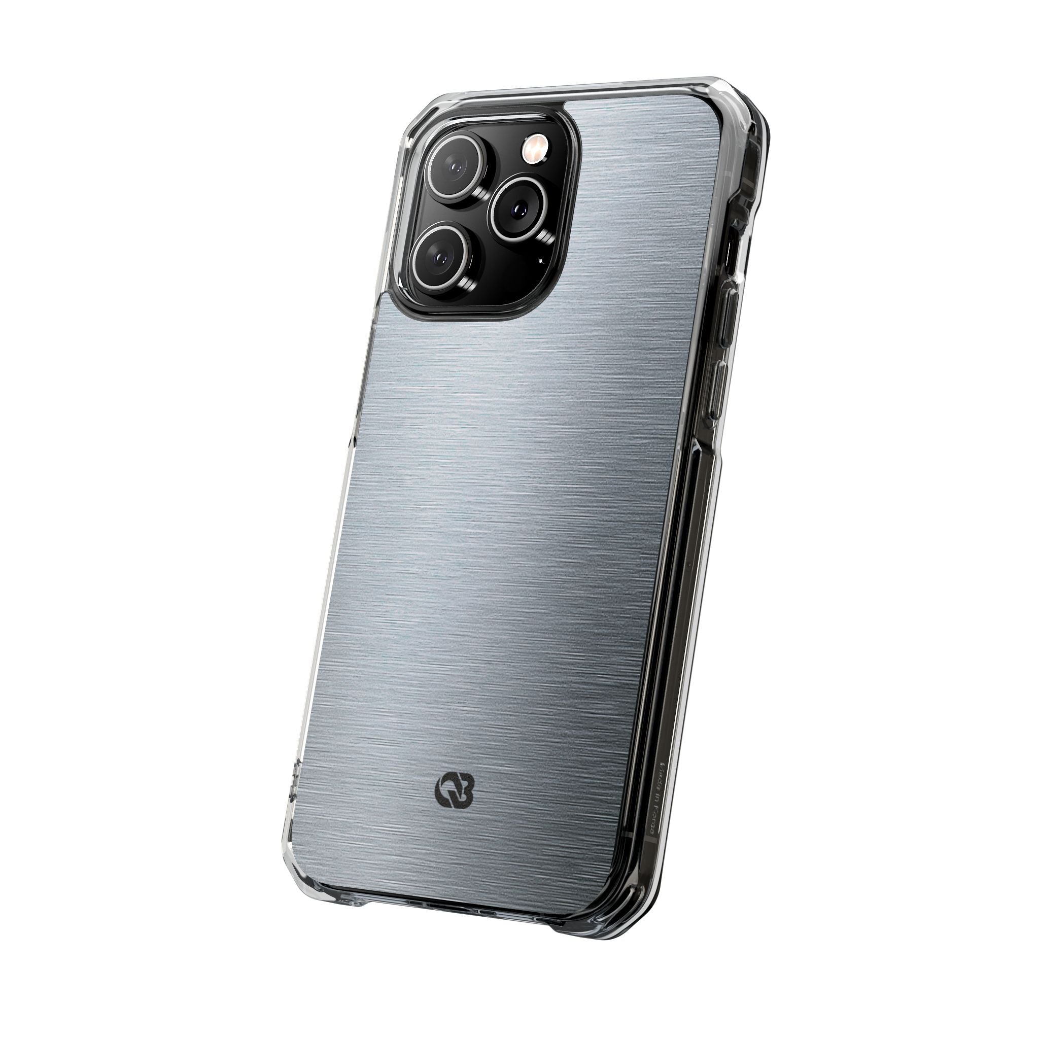 Silver Impact MagSafe Phone Case for iPhone - Satin Chrome Grain