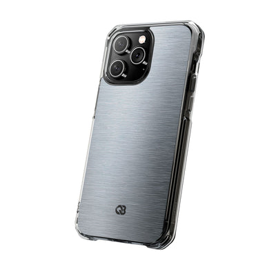 Silver Impact MagSafe Phone Case for iPhone - Satin Chrome Grain