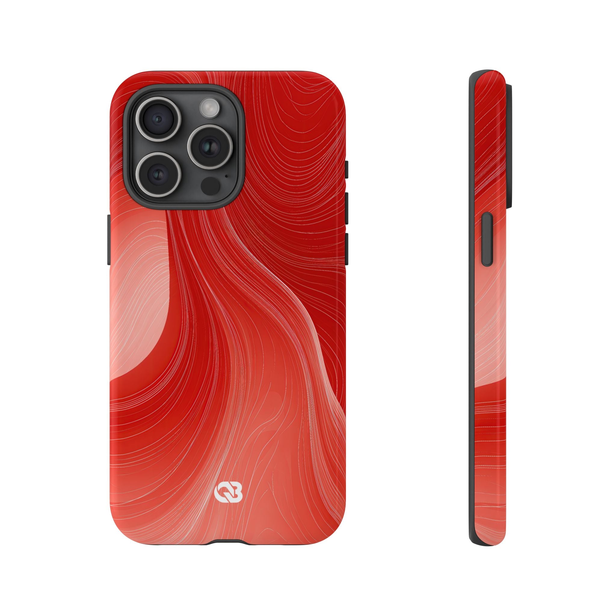 Red Tough Phone Case for iPhone - Crimson Silk Strands