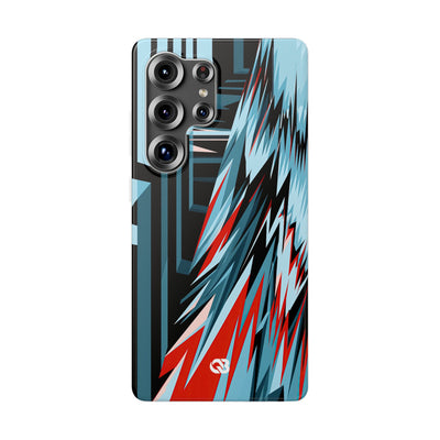 Blue Lite Phone Case for Samsung - Glitch Peak Cyan