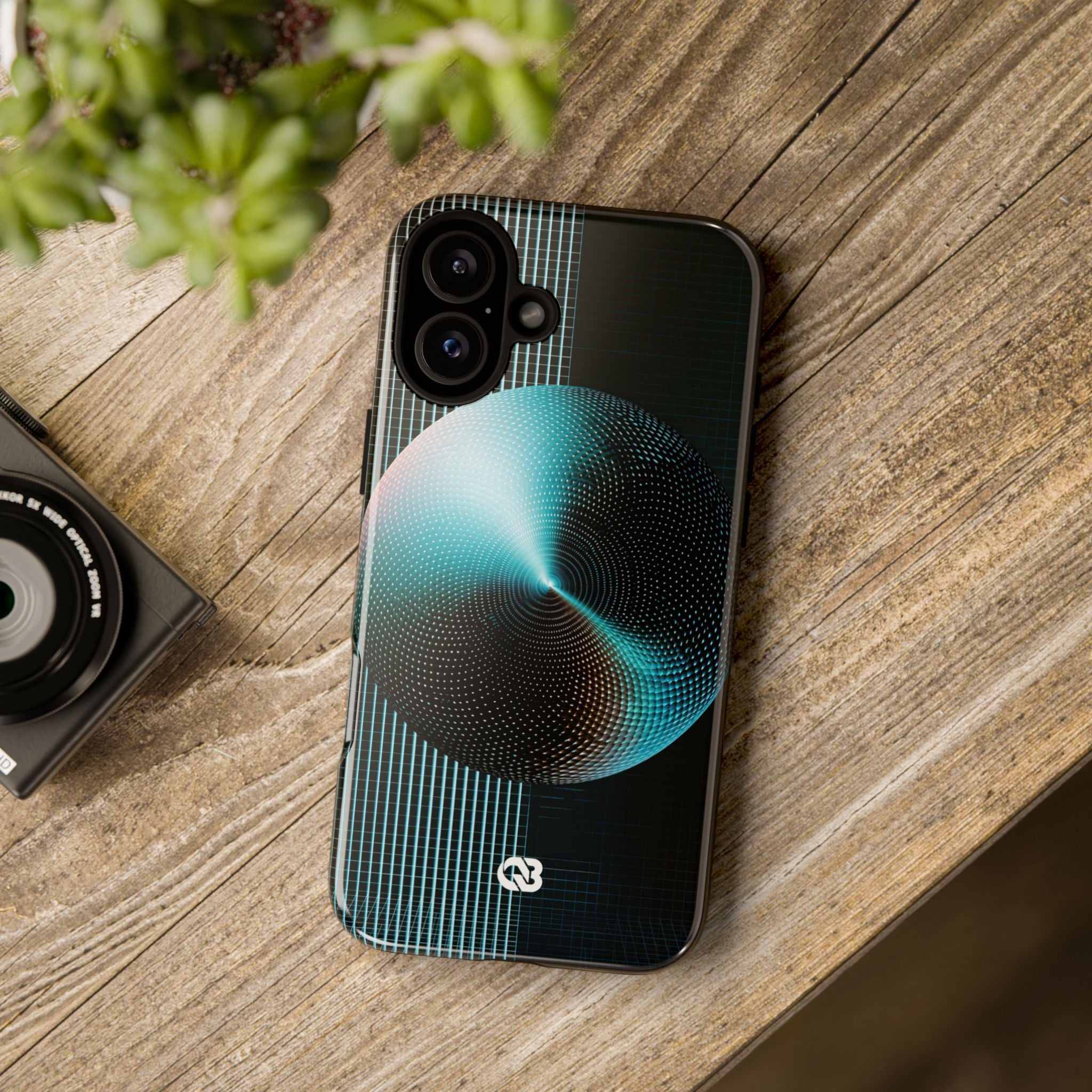 Blue Tough Phone Case for iPhone - Cyan Vector Sphere