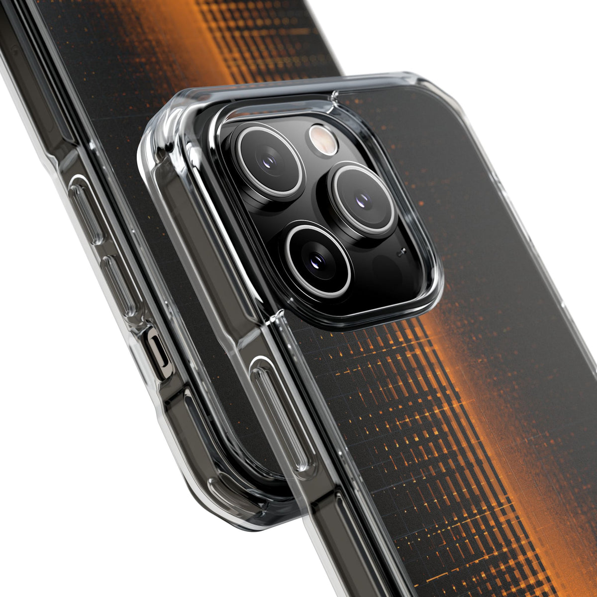 Amber Frequency · Clear Impact Magnetic Phone Case for iPhone · Orange