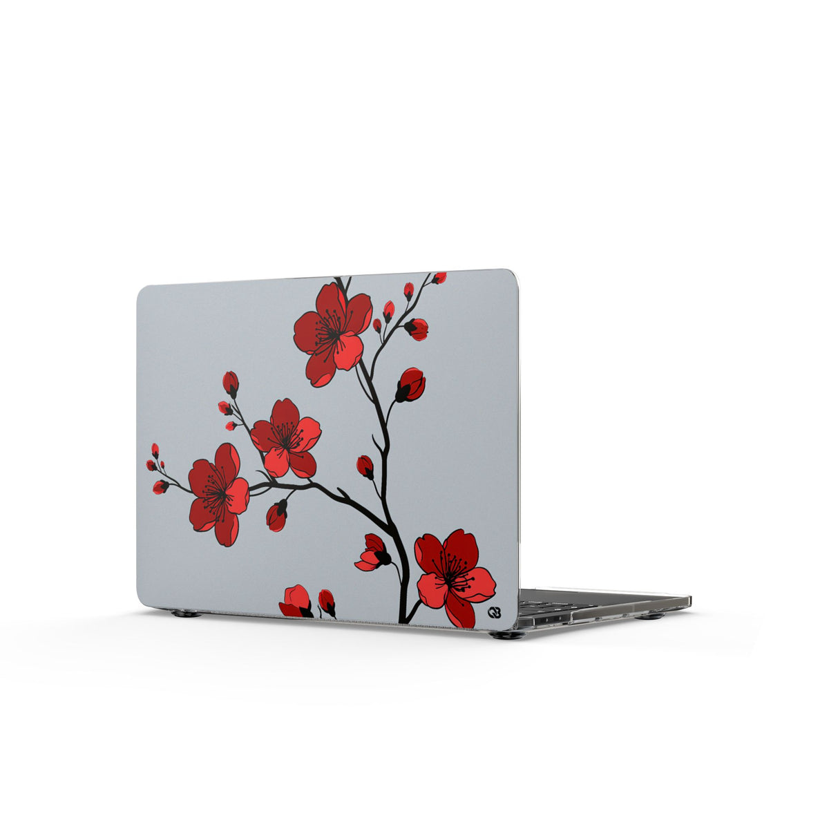 Scarlet Plum Blossom · Clear Hard Case for MacBook · Red