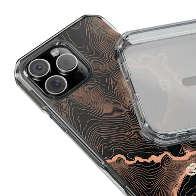 Mesa Elevation Contour · Clear Impact Magnetic Phone Case for iPhone · Black