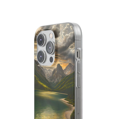 Gilded Mountain Lake · Soft Phone Case for iPhone