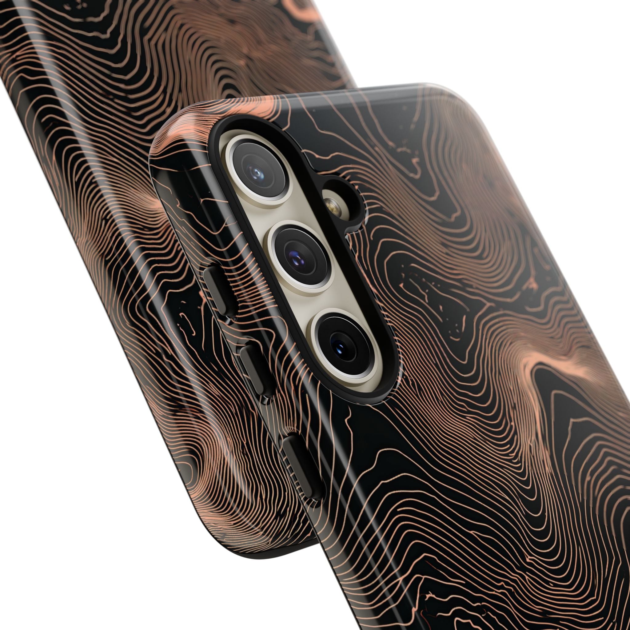 Orange Tough Phone Case for Samsung - Salmon Ridge Topo