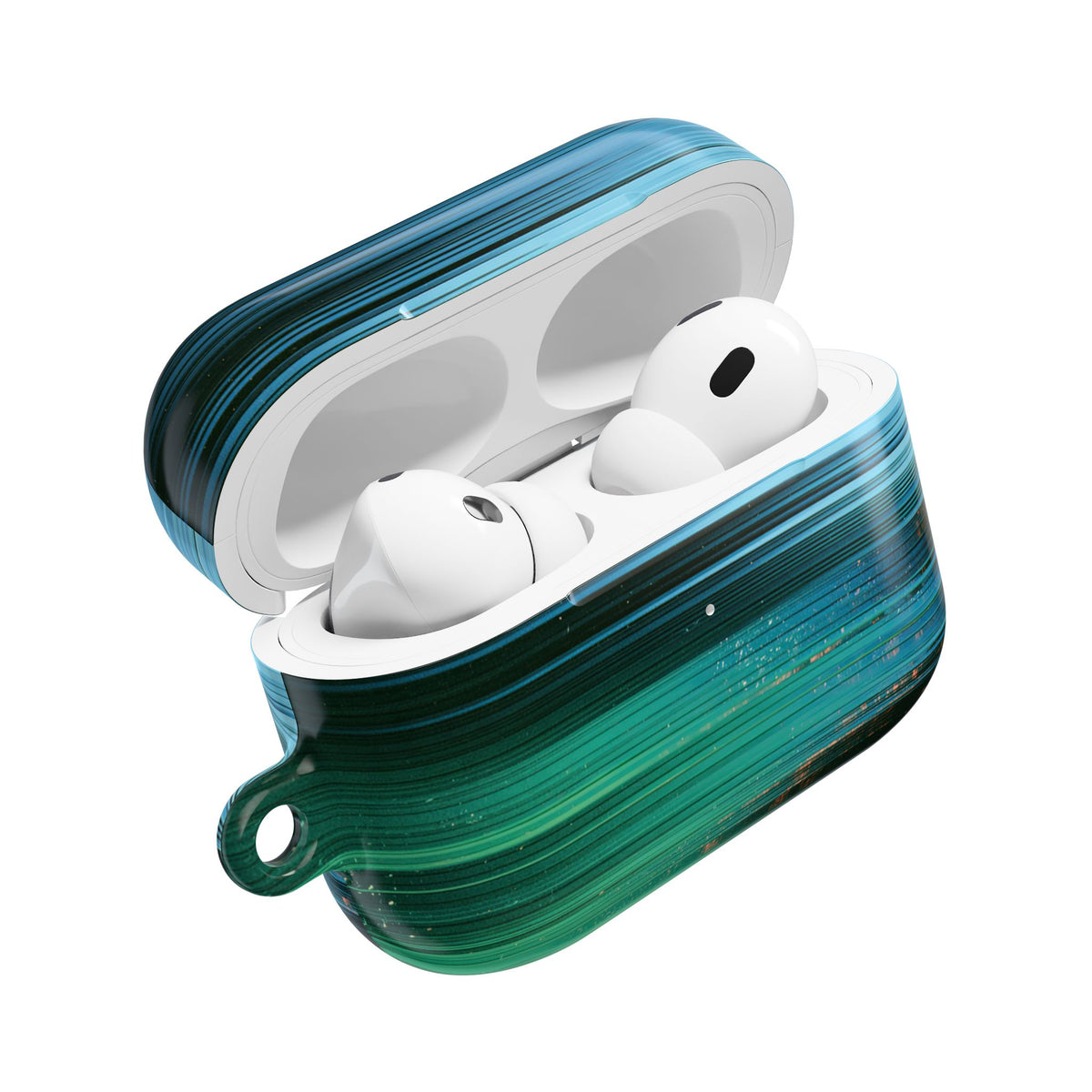 Digital Shoreline Drift · Hard Case for AirPods & AirPods Pro · Teal