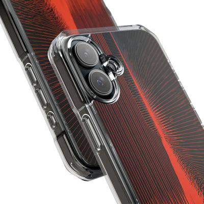 Red Impact MagSafe Phone Case for iPhone - Crimson Frequency Pulse