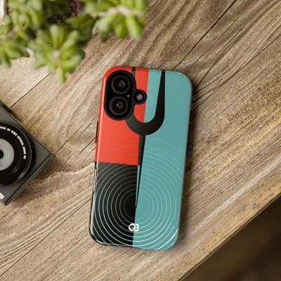 Teal Tough Phone Case for iPhone - Sonic Static Split