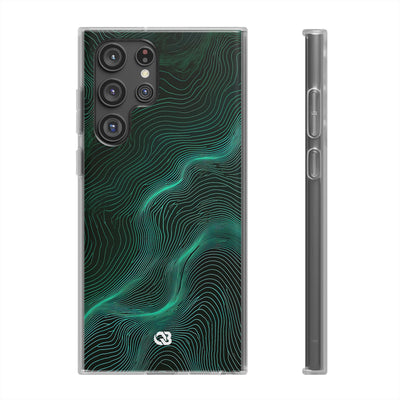 Teal Lite Phone Case for Samsung - Neon Jade Contour