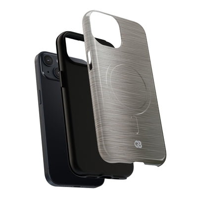 Grey Tough 2.0 Magsafe Phone Case for iPhone - Brushed Industrial Steel