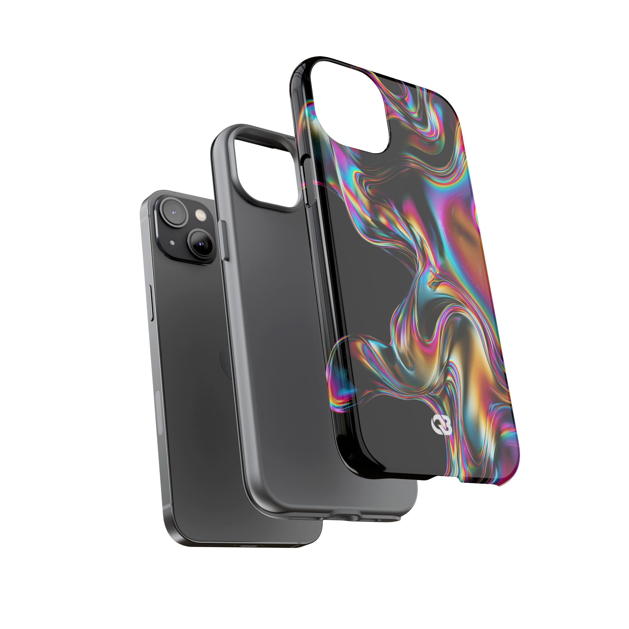 Purple Tough Phone Case for iPhone - Liquid Neon Chrome