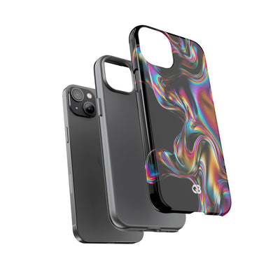 Purple Tough Phone Case for iPhone - Liquid Neon Chrome