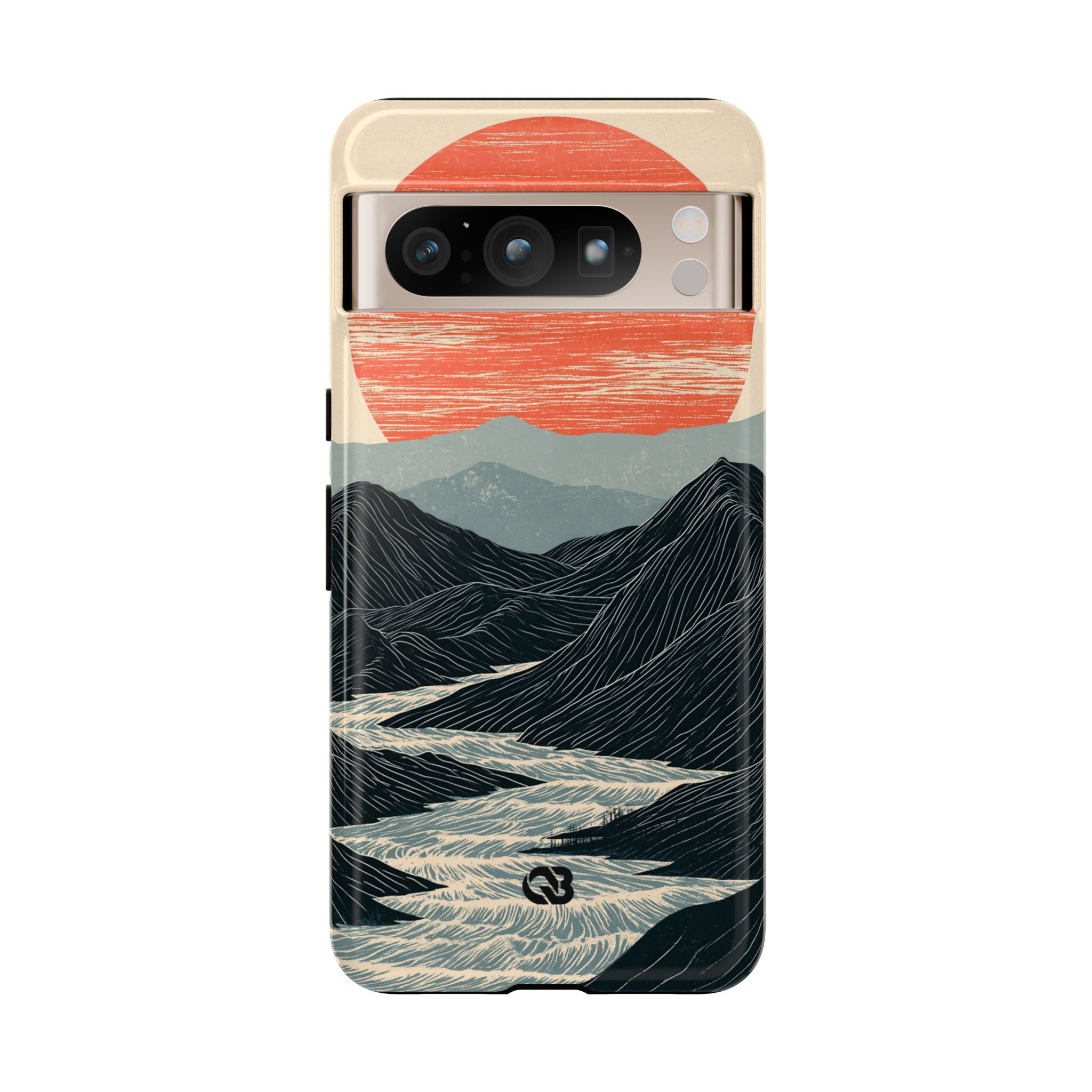 Beige Tough Phone Case for Google Pixel - Crimson Ridge Flow