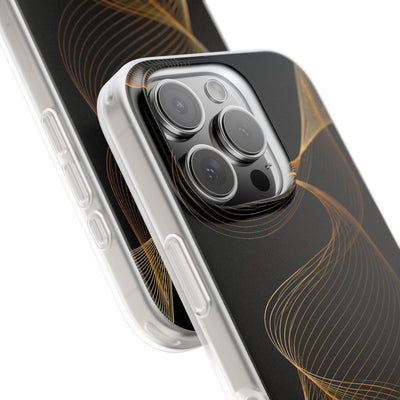 Golden Contour Flow · Lite Phone Case for iPhone ·  Black