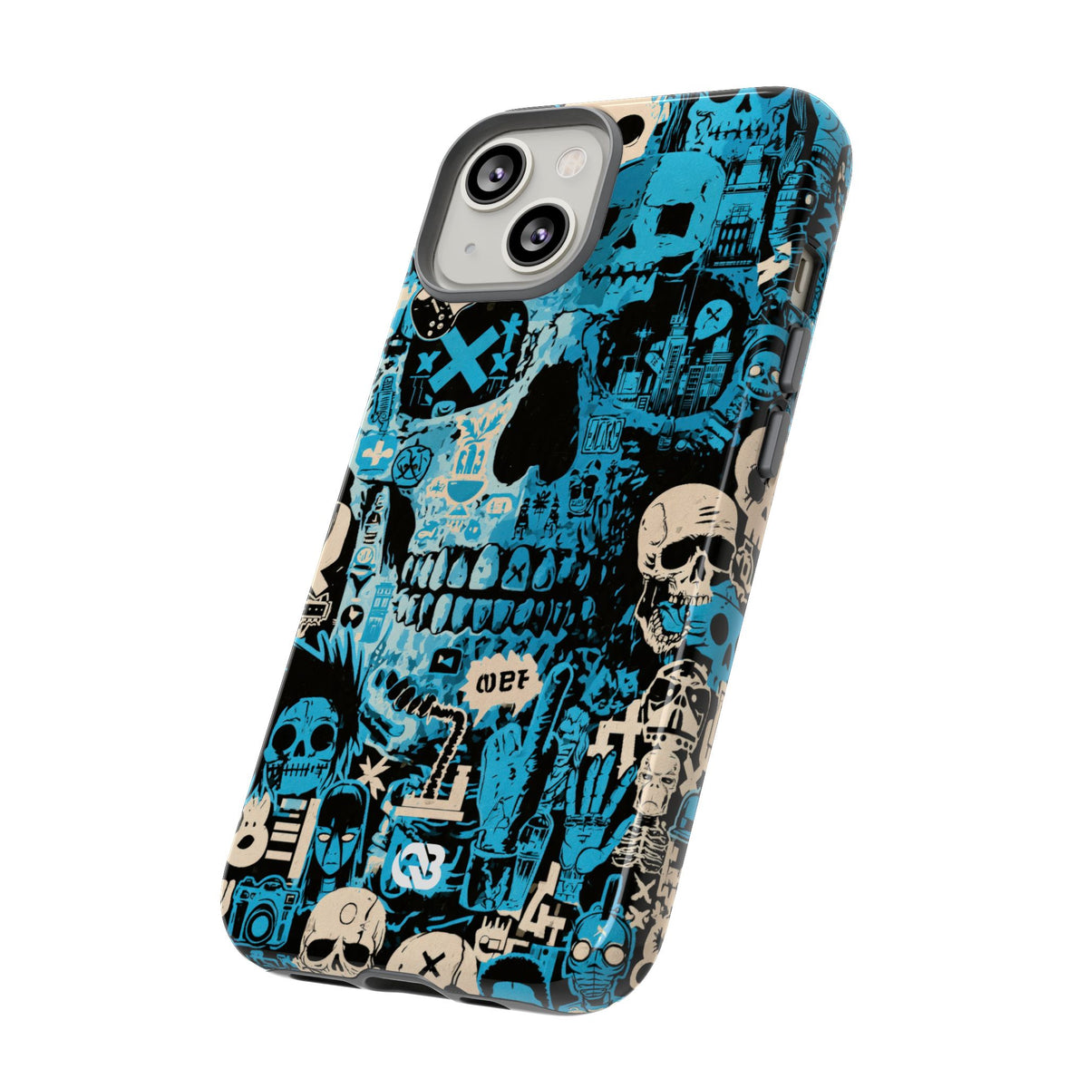 Electric Skull Graffiti · Tough Phone Case for iPhone · Blue