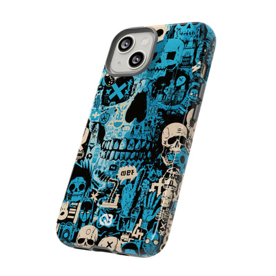 Electric Skull Graffiti · Tough Phone Case for iPhone · Blue