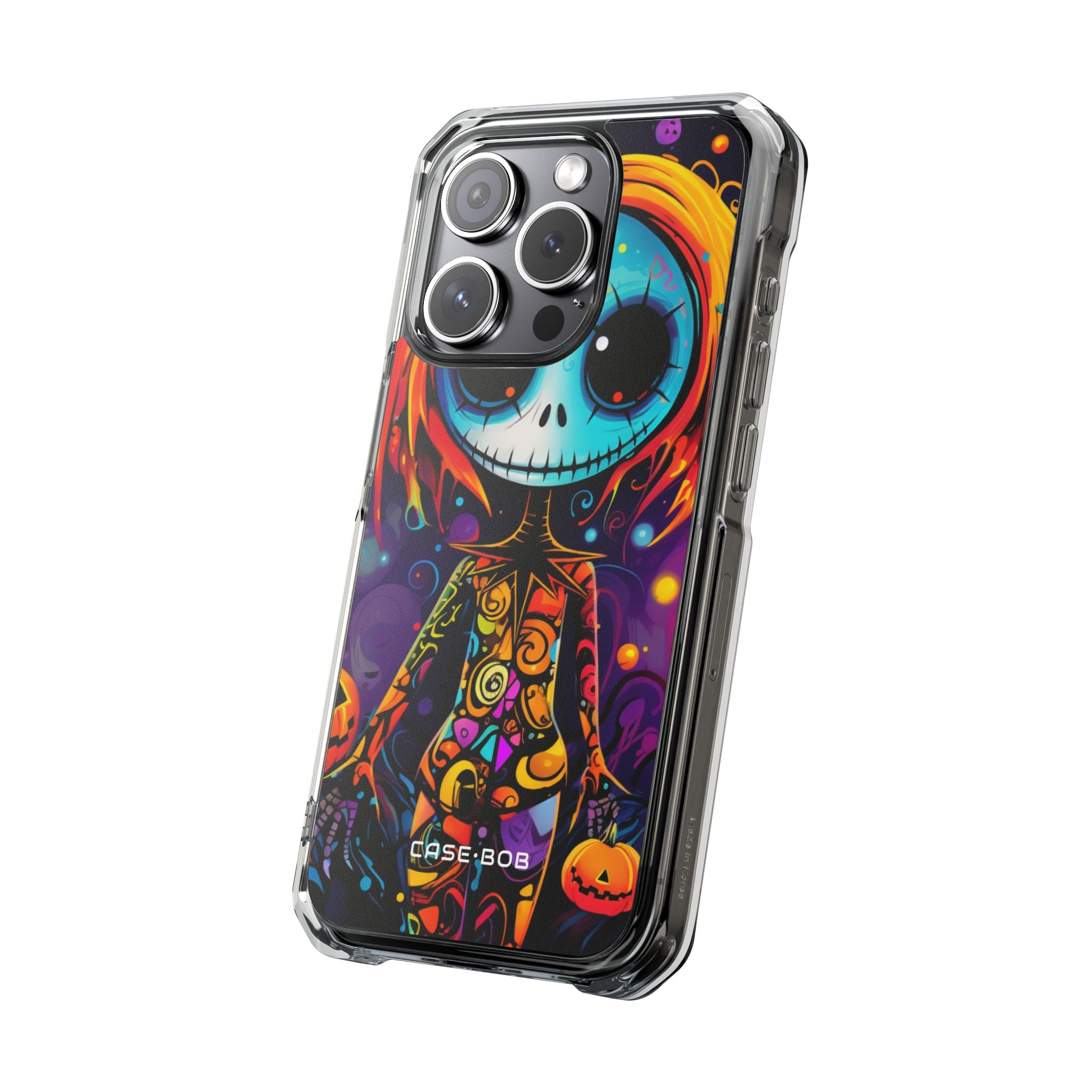 Blue Skull Swirl iPhone 15 Pro Case - Impact - CASE•BOB