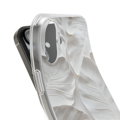 Sculpted Ivory Leaves · Soft Phone Case for iPhone