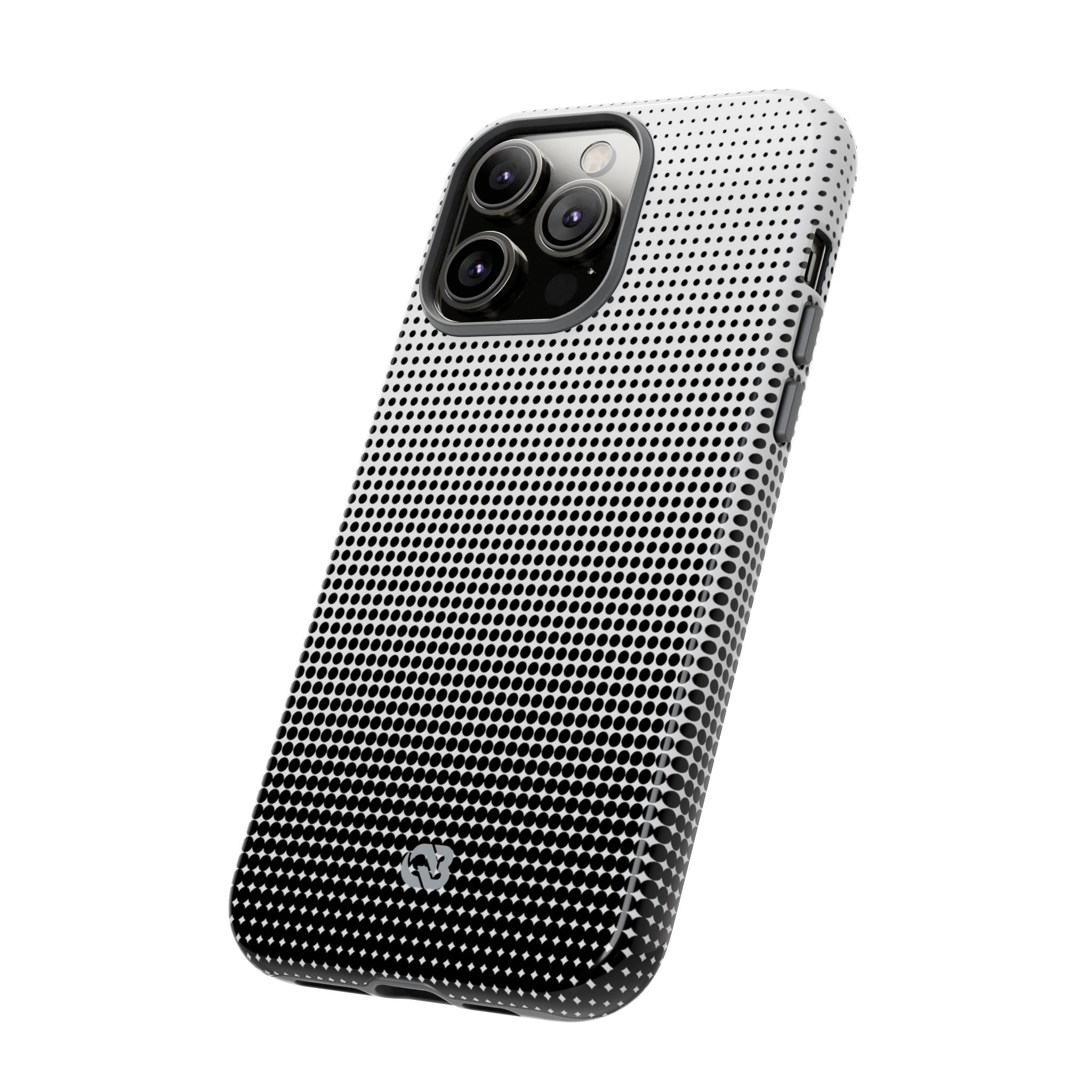 Black Tough Phone Case for iPhone - Obsidian Halftone Flux