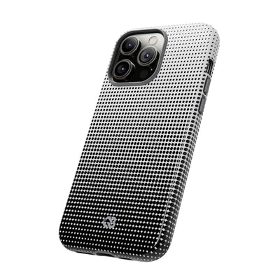 Black Tough Phone Case for iPhone - Obsidian Halftone Flux
