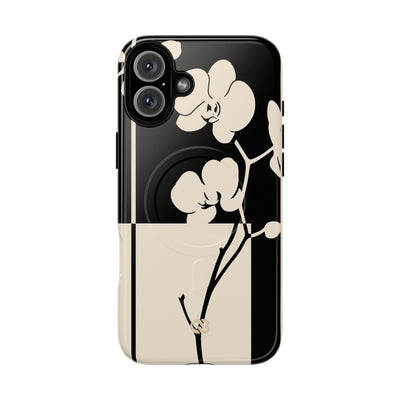 Beige Tough 2.0 Magsafe Phone Case for iPhone - Nocturnal Orchid Frame